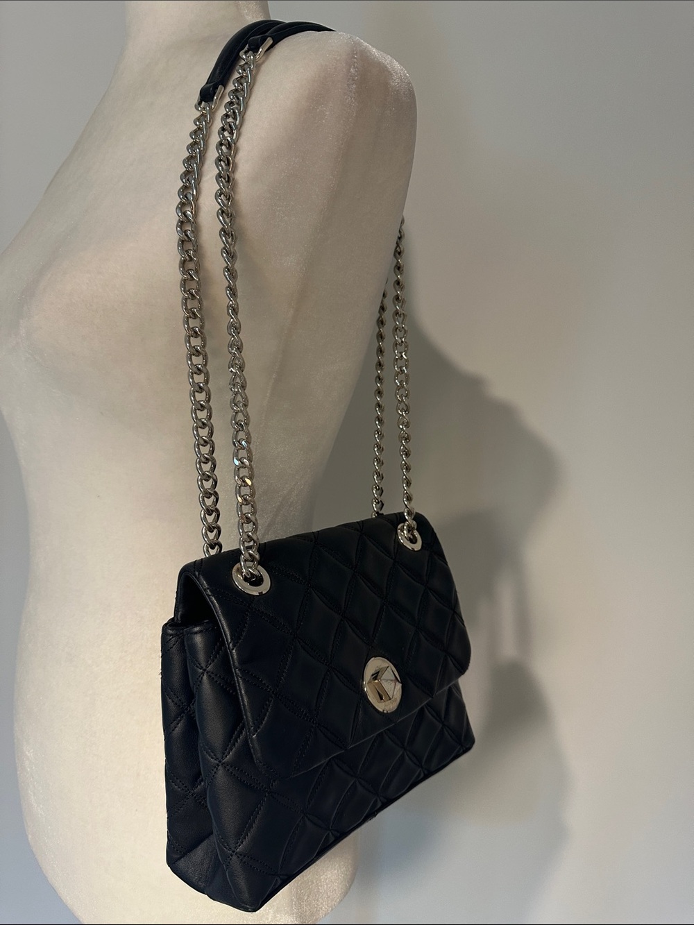 Kate Spade New York Small Black Quilted Chain Shoulder & Crossbody Bag